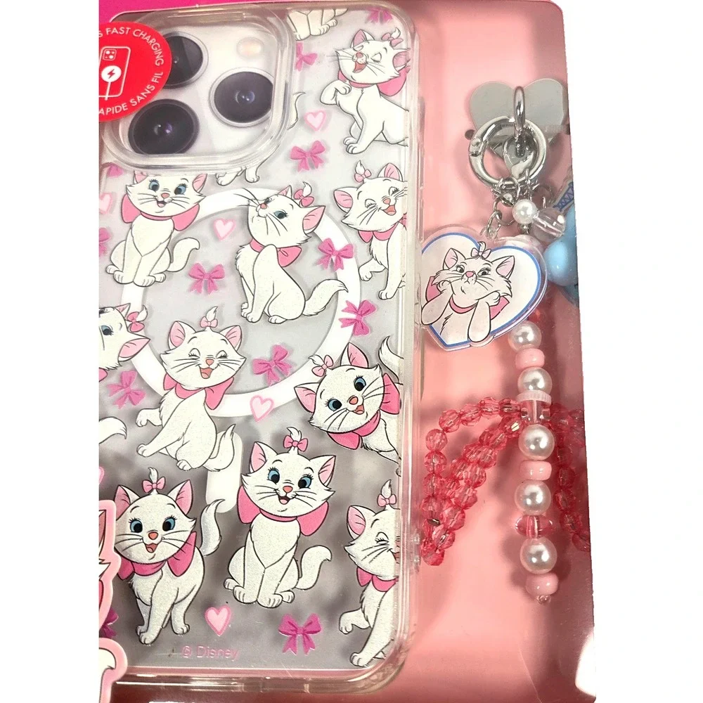 Disney Aristocats Marie iPhone 15 Pro Max Phone Case Charm Wireless Charging New